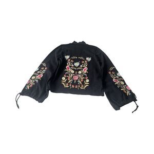 Zara Trafaluc Woman’s M Floral  Embroidered Sweater‎ Bell Sleeves
